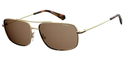 Polaroid Pld 6107/s/x Polarized J5g/sp Men's Sunglasses Gold Size 60