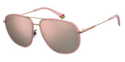 Polaroid Pld 6118/g/s Vestibilità Orientale Eyr/0j Occhiali Da Sole Rosa Per Uomo