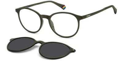 Polaroid Pld 6137/cs With Clip-on Tbo/m9 Occhiali Da Vista Verdi Per Uomo (solo Montatura) In Green
