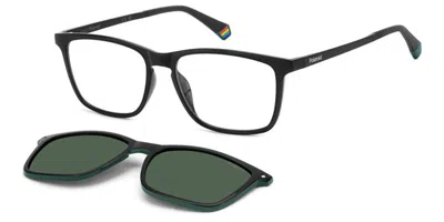 Polaroid Pld 6139/cs With Clip-on 7zj/uc Occhiali Da Vista Neri Per Uomo (solo Montatura) In Black