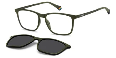 Polaroid Pld 6139/cs With Clip-on Bhp/m9 Occhiali Da Vista Verdi Per Uomo (solo Montatura) In Green