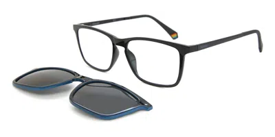 Polaroid Pld 6139/cs With Clip-on 807/m9 Occhiali Da Vista Neri Per Uomo (solo Montatura) In Black