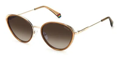 Polaroid Pld 6145/s Polarized 10a/la Occhiali Da Sole Marroni Per Donna In Pattern