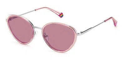 Polaroid Pld 6145/s Polarized 35j/0f Occhiali Da Sole Rosa Per Donna In Metallic
