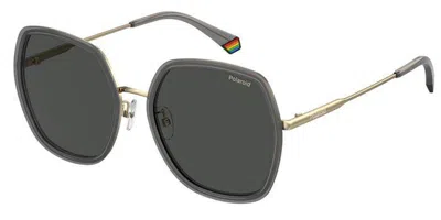 Polaroid Pld 6153/g/s Vestibilità Orientale Polarized Kb7/m9 Occhiali Da Sole Grigi Per Donna In Gray