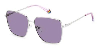 Polaroid Pld 6164/g/s Vestibilità Orientale 010/kl Occhiali Da Sole Argentati Per Donna In Multi