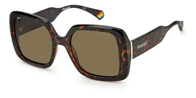 Polaroid Pld 6168/s 086/sp Women's Sunglasses Tortoiseshell Size 54 In Brown