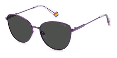 Polaroid Pld 6188/s B3v/m9 Women's Sunglasses Purple Size 55 In Black