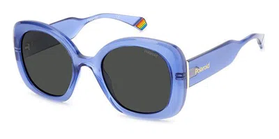 Polaroid Pld 6190/s Mvu/m9 Women's Sunglasses Blue Size 52