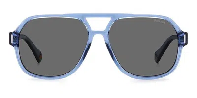 Polaroid Pld 6193/s Polarized Pjp/m9 Men's Sunglasses Blue Size 57