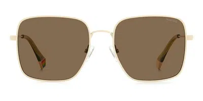 Polaroid Pld 6194/s/x Polarized Z1p/sp Women's Sunglasses White Size 56 In Gold