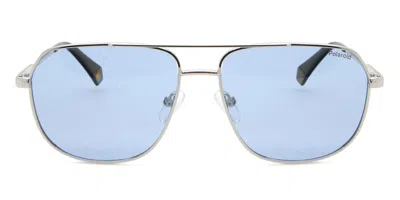 Polaroid Pld 6195/s/x Polarized 010/c3 Men's Sunglasses Silver Size 58