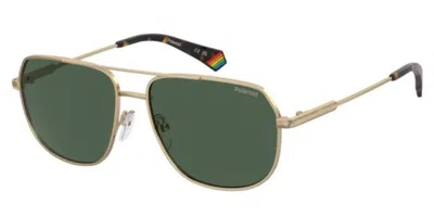 Polaroid Pld 6195/s/xn Polarized J5g/uc Occhiali Da Sole Oro Per Uomo In Gray