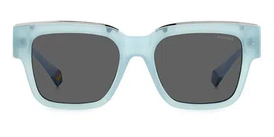 Polaroid Pld 6198/s/x Polarized Mvu/m9 Men's Sunglasses Blue Size 52