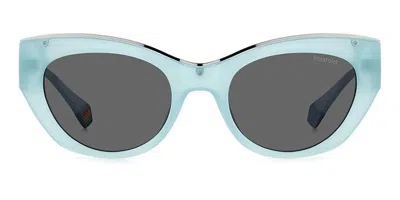 Polaroid Pld 6199/s/x Polarized Mvu/m9 Women's Sunglasses Blue Size 50