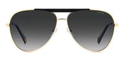 Polaroid Pld 6200/s/x Polarized Rhl/wj Men's Sunglasses Gold Size 61 In Black