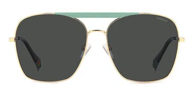 Polaroid Pld 6201/s/x Polarized 3jn/m9 Women's Sunglasses Gold Size 59 In Black