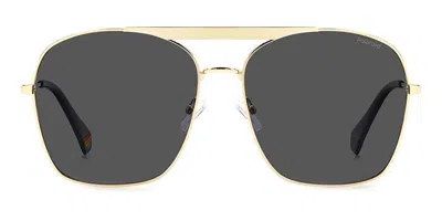 Polaroid Pld 6201/s/x Polarized J5g/m9 Women's Sunglasses Gold Size 59 In Black