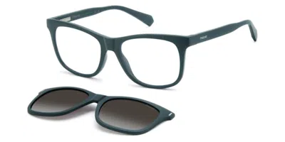 Polaroid Pld 6202/cs With Clip-on Pyw/la Women's Glasses Blue Size 53 - Free Lenses - Blue Light Block Availa In Green