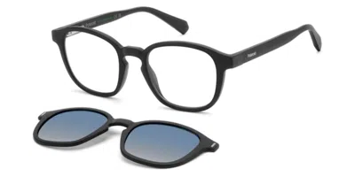 Polaroid Pld 6203/cs With Clip-on 003/z7 Men's Glasses Black Size 49 - Free Lenses - Blue Light Block Availab
