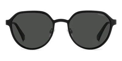 Polaroid Pld 6204/cs Polarized With Clip-on V81/m9 Men's Sunglasses Black Size 54