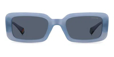 Polaroid Pld 6208/s/x Polarized Mvu/c3 Women's Sunglasses Blue Size 52