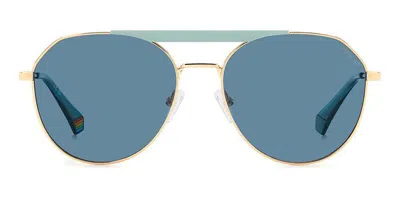 Polaroid Pld 6211/s/x Polarized Pef/c3 Men's Sunglasses Gold Size 57 In Multi