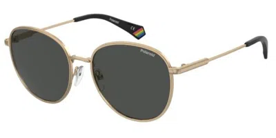 Polaroid Pld 6215/s/xn Polarized 2f7/m9 Men's Sunglasses  Size 56 In Gold