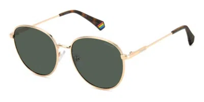 Polaroid Pld 6215/s/xn Polarized Ddb/uc Men's Sunglasses Gold Size 56 In Gray