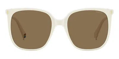 Polaroid Pld 6218/s Polarized Vk6/sp Women's Sunglasses White Size 56