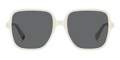 Polaroid Pld 6219/s Polarized Vk6/m9 Women's Sunglasses White Size 56