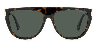 Polaroid Pld 6221/s/x Polarized 086/uc Women's Sunglasses Tortoiseshell Size 57 In Brown