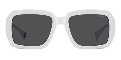 Polaroid Pld 6223/s/x Polarized Vk6/m9 Men's Sunglasses White Size 54 In Neutral