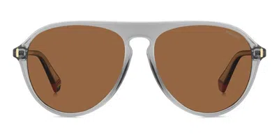 Polaroid Pld 6225/s Polarized Kb7/he Men's Sunglasses Grey Size 57 In Gray
