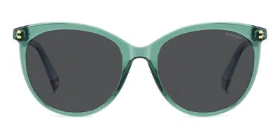 Polaroid Pld 6231/s Polarized 1ed/m9 Women's Sunglasses Green Size 55 In Blue