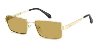 Polaroid Pld 6255/s/x Polarized Lpe/mu Occhiali Da Sole Oro Per Uomo In Gray