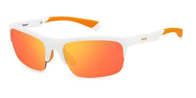 Polaroid Pld 7042/s Polarized 0ze/oz Men's Sunglasses White Size 64 In Multi
