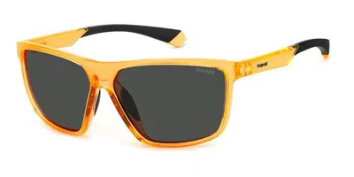 Polaroid Pld 7044/s Polarized Ydt/m9 Men's Sunglasses Clear Size 60 In Metallic
