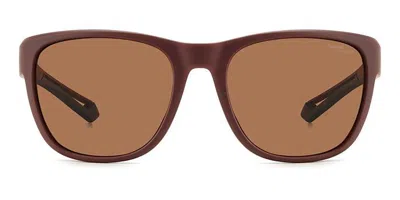 Polaroid Pld 7051/s Polarized 7bl/47 Men's Sunglasses Burgundy Size 57
