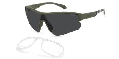 Polaroid Pld 7061/ci/s With Rx Insert Polarized Dld/m9 Occhiali Da Sole Verdi Per Uomo In Gray