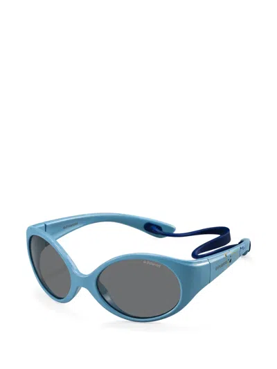 Polaroid Pld 8010/s Round-frame Sunglasses In Blue
