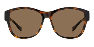 Polaroid Pld 9019/s Polarized 086/sp Men's Sunglasses Tortoiseshell Size 58 In Brown