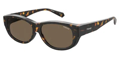 Polaroid Pld 9020/s Polarized 086/sp Men's Sunglasses Tortoiseshell Size 56 In Brown