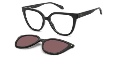 Polaroid Pld D596/c With Clip-on 807/kl Women's Glasses Black Size 53 - Free Lenses - Blue Light Block Availa