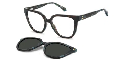 Polaroid Pld D596/c With Clip-on Cvt/m9 Women's Glasses Tortoiseshell Size 53 - Free Lenses - Blue Light Bloc In Brown