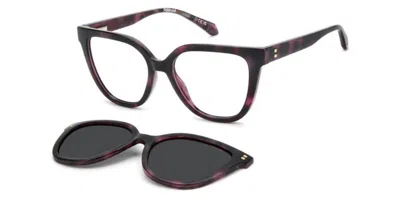 Polaroid Pld D596/c With Clip-on Hkz/m9 Women's Glasses Tortoiseshell Size 53 - Free Lenses - Blue Light Bloc In Brown