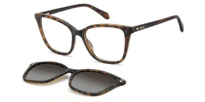 Polaroid Pld D603/c With Clip-on 086/la Women's Glasses Tortoiseshell Size 54 - Free Lenses - Blue Light Bloc In Brown