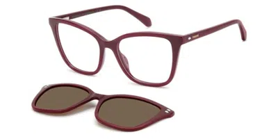Polaroid Pld D603/c With Clip-on 8cq/sp Women's Glasses Red Size 54 - Free Lenses - Blue Light Block Availabl