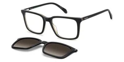 Polaroid Pld D604/c With Clip-on 0wm/la Men's Glasses Black Size 53 - Free Lenses - Blue Light Block Availabl