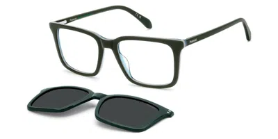 Polaroid Pld D604/c With Clip-on 1ed/m9 Men's Glasses Green Size 53 - Free Lenses - Blue Light Block Availabl In Black